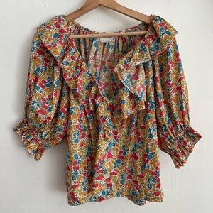 DOEN CONSTANCE TOP IN LIBERTY FABRIC - POPPY AND DAISY FLORAL - SZ XS